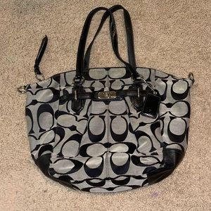 Black Coach Chelsea Signature Reps Emerson North/South satchel Bag